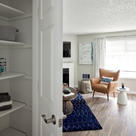 Closet Storage storage closet in apartment with built-in shelving